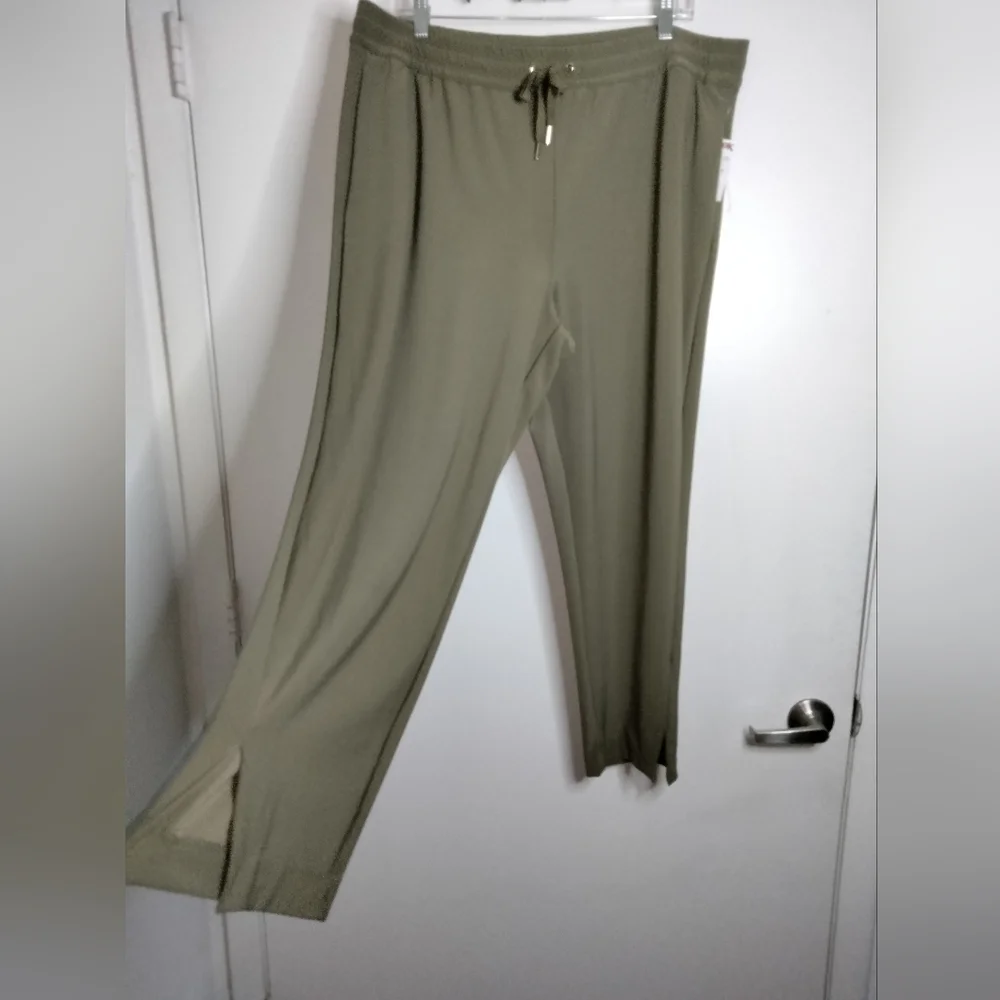 Joie (Sz XL) Olive Green Stretch Drawstring Waist Slip Pockets Pants (NEW-NWT) - Picture 4 of 10